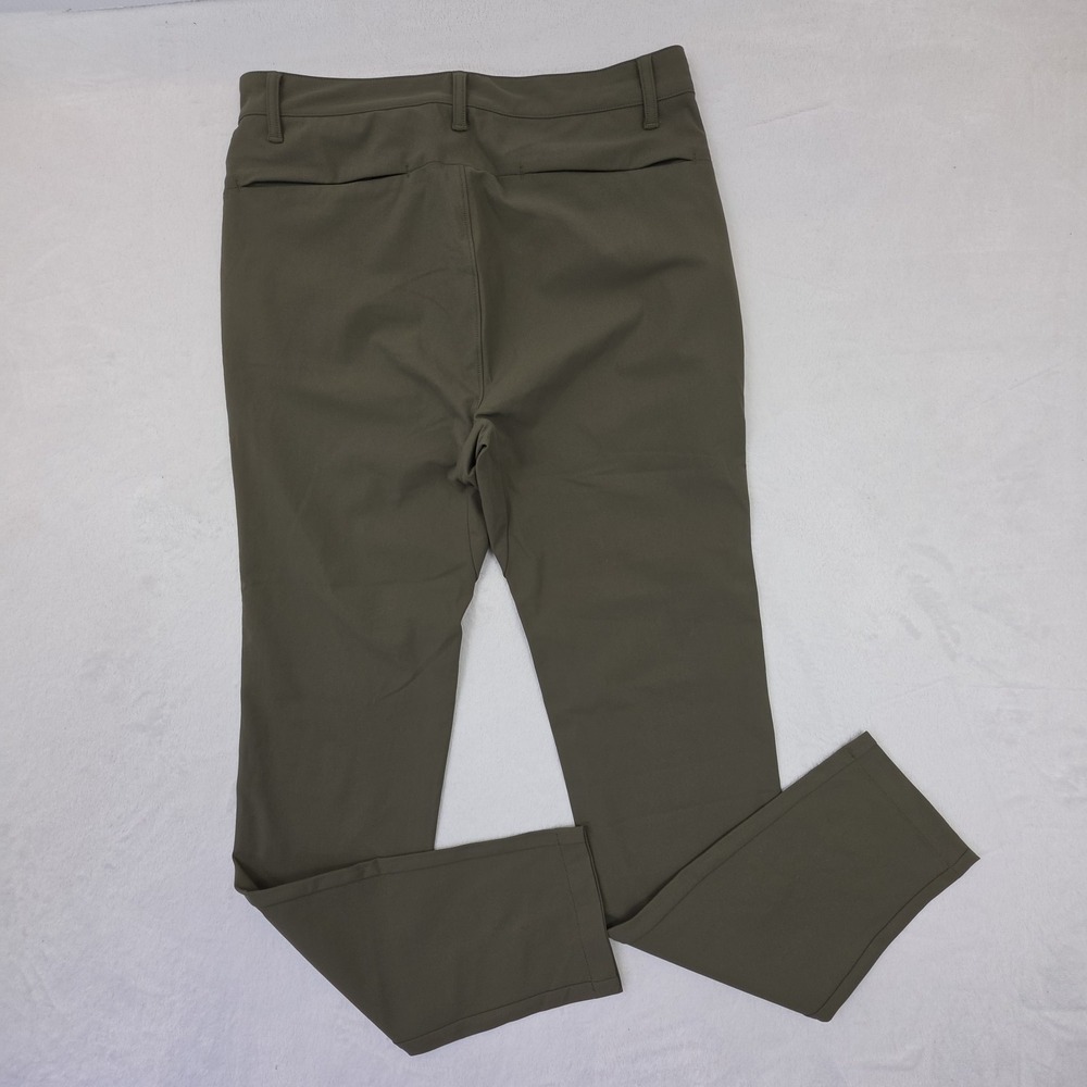Fabletics Pants Mens 30x34 Olive Green Slim Fit Stretch Workwear Casual Chino - Picture 5 of 12